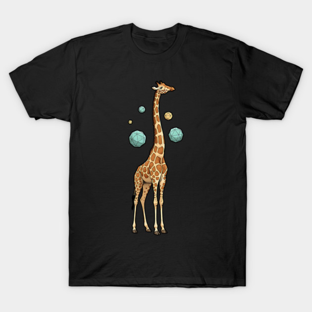 Cosmic Giraffe Geometric Fantasy Art T-Shirt by Designed By Marty