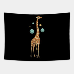 Cosmic Giraffe Geometric Fantasy Art Tapestry