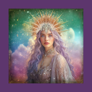 Celestial Queen with Radiant Crown T-Shirt