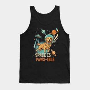 Space is Paws-ible Astronaut Dog Art Tank Top