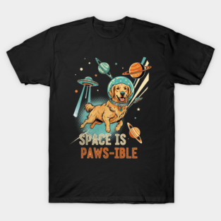 Space is Paws-ible Astronaut Dog Art T-Shirt