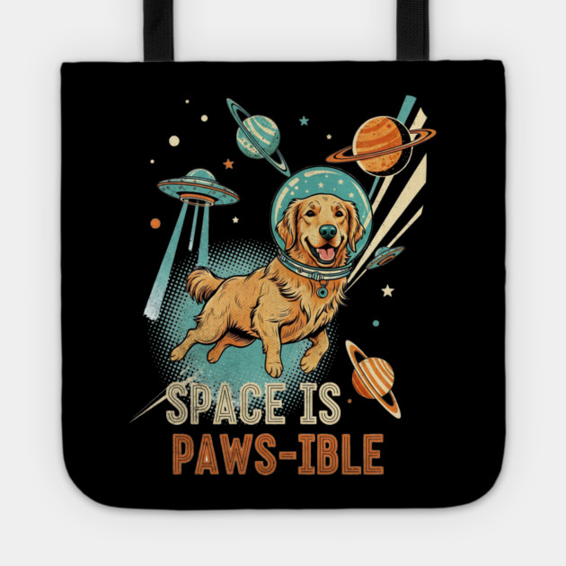 Space is Paws-ible Astronaut Dog Art Tote by Designed By Marty