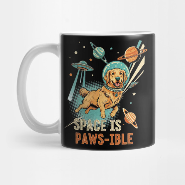 Space is Paws-ible Astronaut Dog Art by Designed By Marty