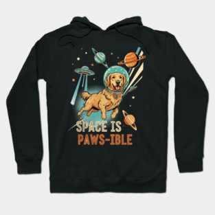 Space is Paws-ible Astronaut Dog Art Hoodie