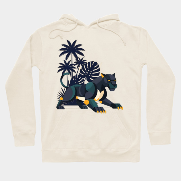 Geometric Bauhaus Panther Jungle Art Hoodie by Designed By Marty