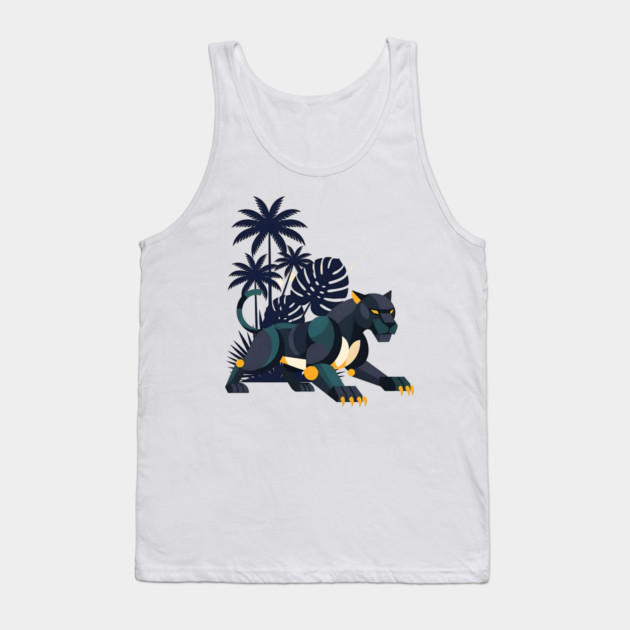 Geometric Bauhaus Panther Jungle Art Tank Top by Designed By Marty