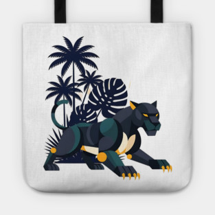 Geometric Bauhaus Panther Jungle Art Tote