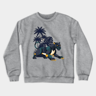 Geometric Bauhaus Panther Jungle Art Crewneck Sweatshirt