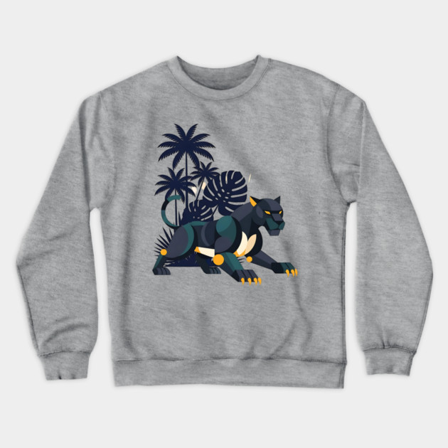 Geometric Bauhaus Panther Jungle Art Crewneck Sweatshirt by Designed By Marty