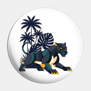 Geometric Bauhaus Panther Jungle Art Pin