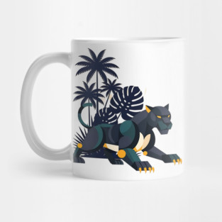 Geometric Bauhaus Panther Jungle Art Mug
