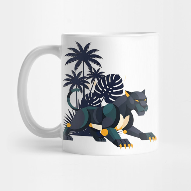 Geometric Bauhaus Panther Jungle Art by Designed By Marty