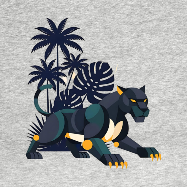 Geometric Bauhaus Panther Jungle Art by Designed By Marty