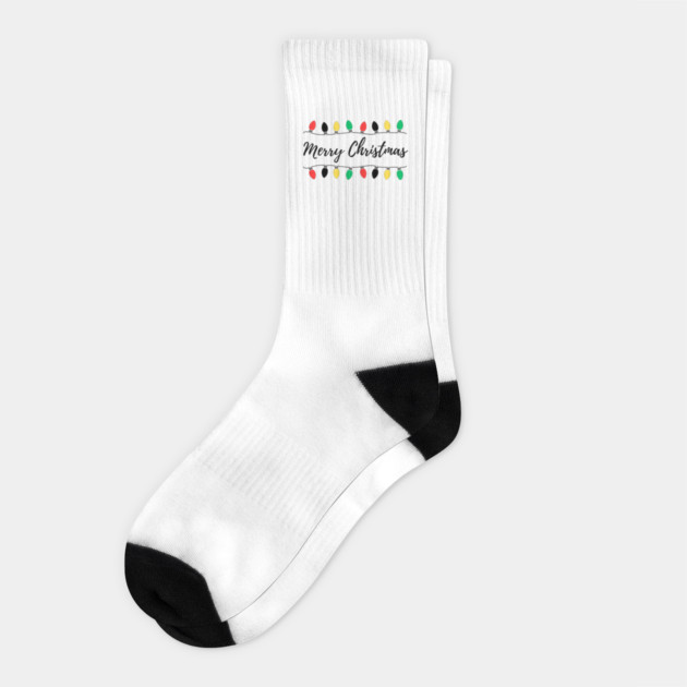 Christmas Lights Strung in Funny Rhythm Socks by Creatifly Graphic Tees