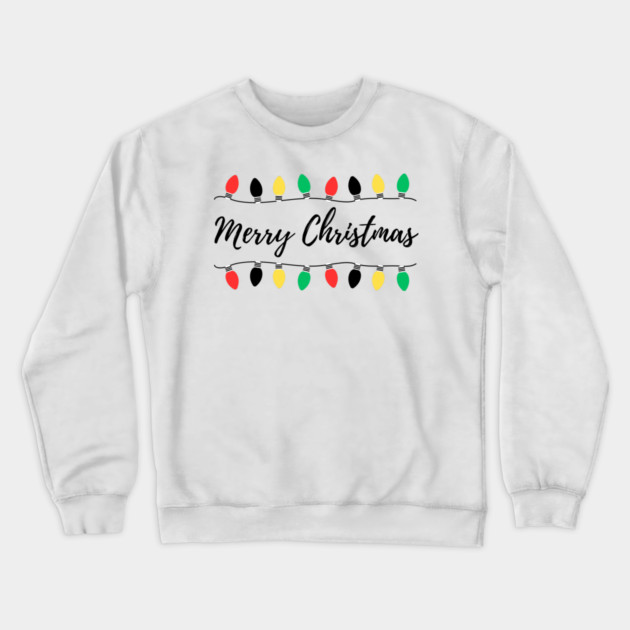 Christmas Lights Strung in Funny Rhythm Crewneck Sweatshirt by Creatifly Graphic Tees