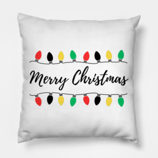 Christmas Lights Strung in Funny Rhythm Pillow