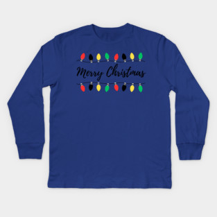 Christmas Lights Strung in Funny Rhythm Kids Long Sleeve T-Shirt