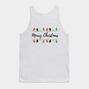 Christmas Lights Strung in Funny Rhythm Tank Top