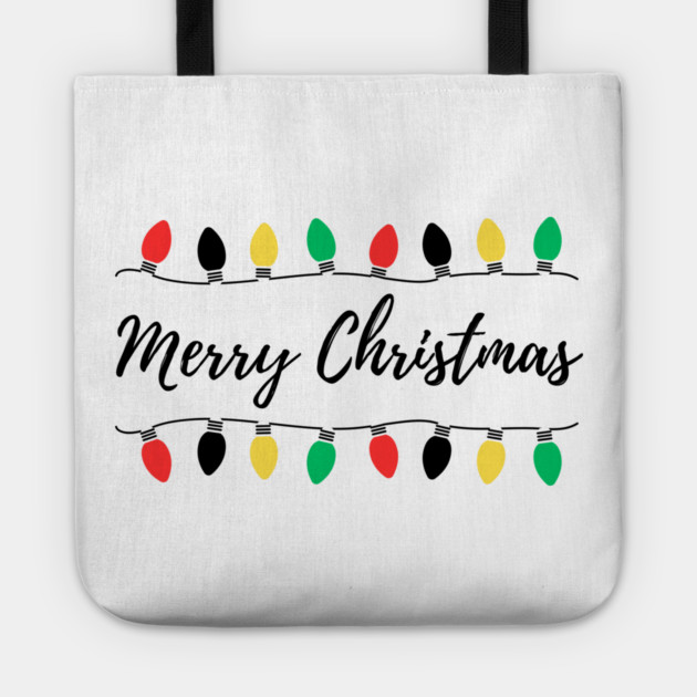 Christmas Lights Strung in Funny Rhythm Tote by Creatifly Graphic Tees