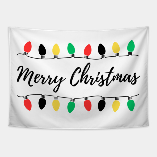 Christmas Lights Strung in Funny Rhythm Tapestry by Creatifly Graphic Tees