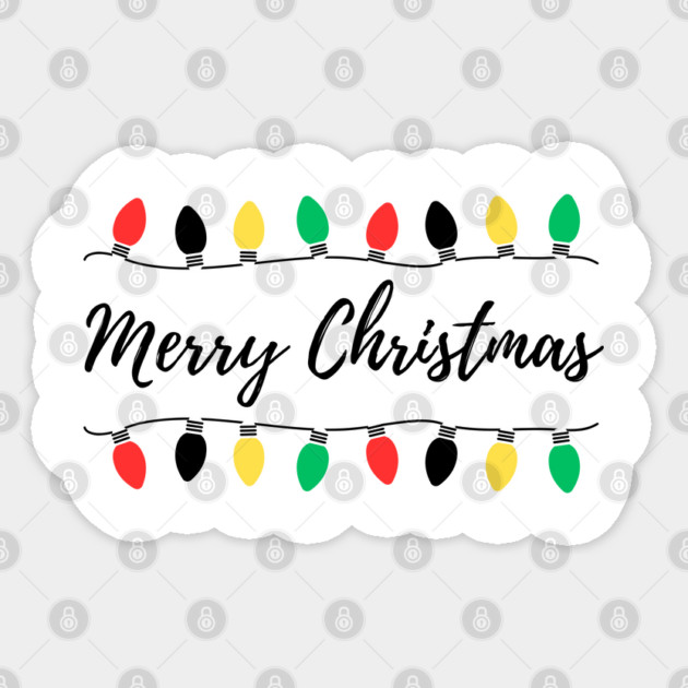 Christmas Lights Strung in Funny Rhythm Sticker by Creatifly Graphic Tees