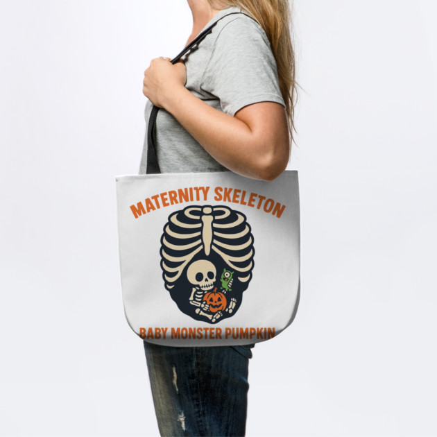 Maternity Skeleton Baby Monster Pumpkin Funny Cute Pregnancy Halloween by Customer's Store 1