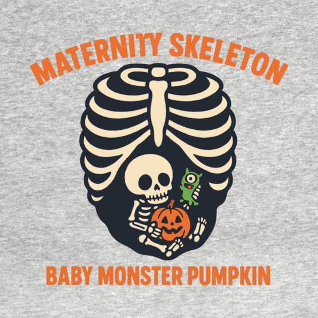 Maternity Skeleton Baby Monster Pumpkin Funny Cute Pregnancy Halloween by Customer's Store 1