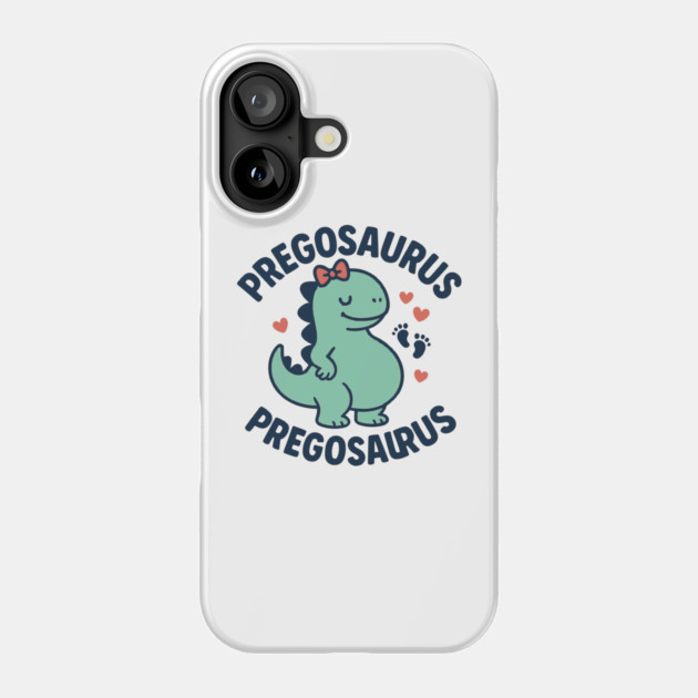Pregosaurus Cute Retro Mommy Dinosaur Pregnancy Announcement Small Black Phone Case by Customer's Store 1