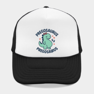 Pregosaurus Cute Retro Mommy Dinosaur Pregnancy Announcement Small Black Hat