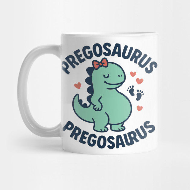 Pregosaurus Cute Retro Mommy Dinosaur Pregnancy Announcement Small Black by Customer's Store 1