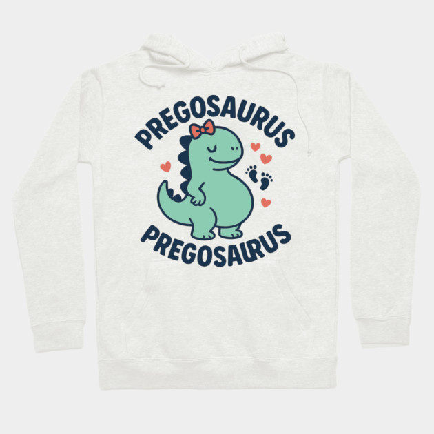 Pregosaurus Cute Retro Mommy Dinosaur Pregnancy Announcement Small Black Hoodie by Customer's Store 1