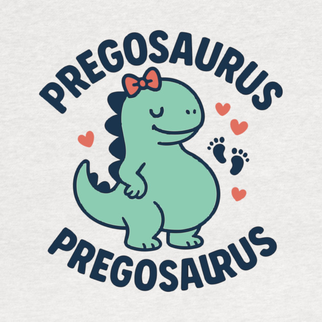 Pregosaurus Cute Retro Mommy Dinosaur Pregnancy Announcement Small Black by Customer's Store 1