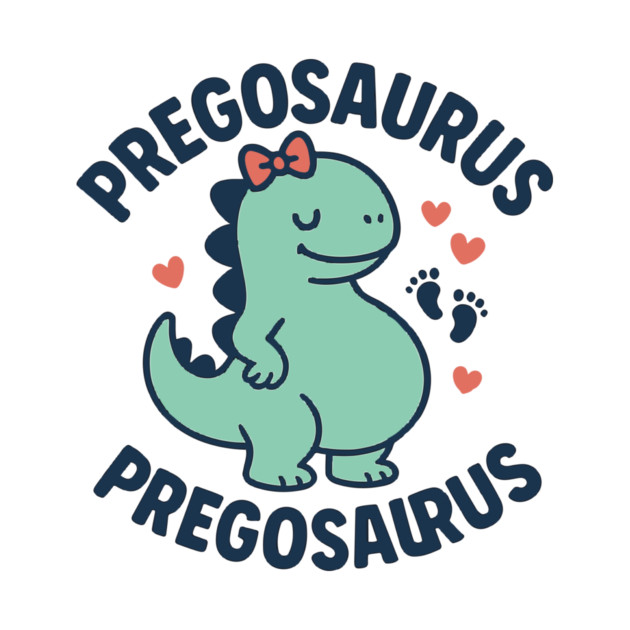 Pregosaurus Cute Retro Mommy Dinosaur Pregnancy Announcement Small Black by Customer's Store 1