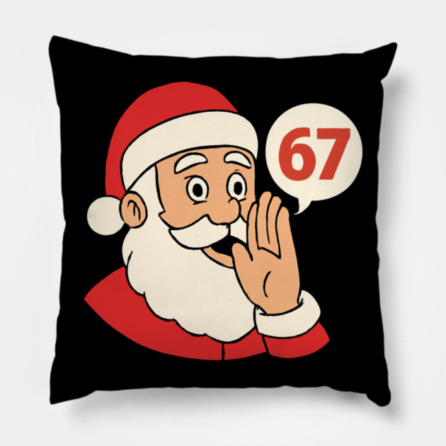 Santa Whispering 67 with a Cheery Smile Pillow by Creatifly Graphic Tees