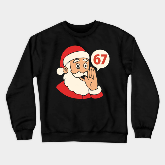 Santa Whispering 67 with a Cheery Smile Crewneck Sweatshirt by Creatifly Graphic Tees
