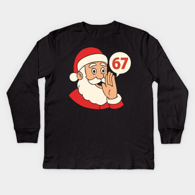 Santa Whispering 67 with a Cheery Smile Kids Long Sleeve T-Shirt by Creatifly Graphic Tees