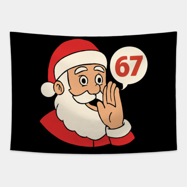 Santa Whispering 67 with a Cheery Smile Tapestry by Creatifly Graphic Tees