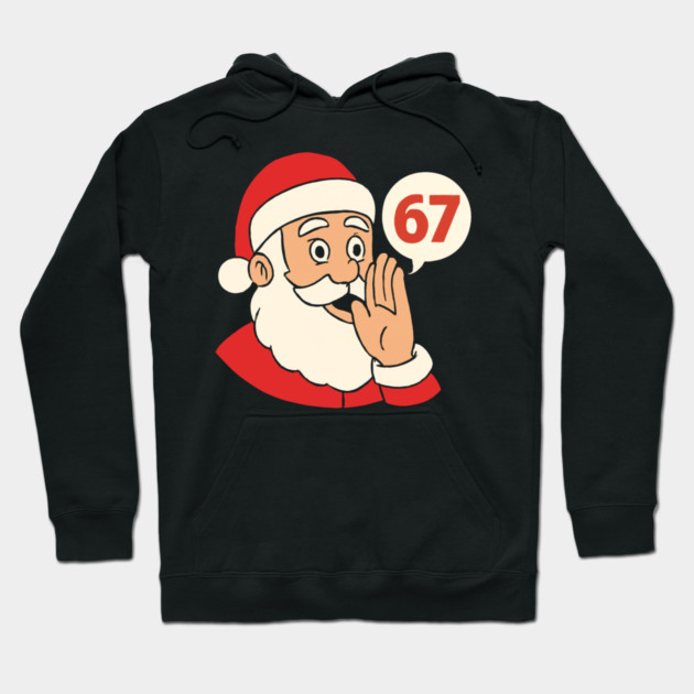 Santa Whispering 67 with a Cheery Smile Hoodie by Creatifly Graphic Tees