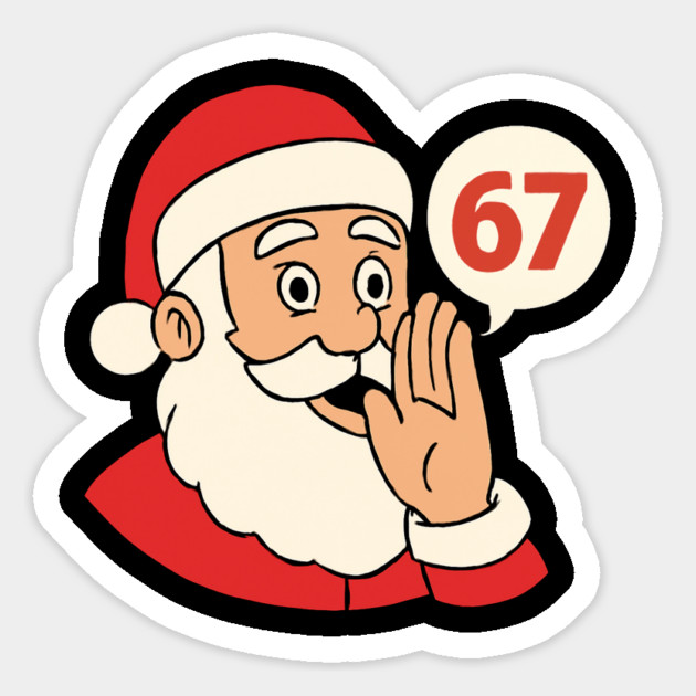 Santa Whispering 67 with a Cheery Smile Magnet by Creatifly Graphic Tees