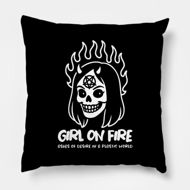 GIRL ON FIRE Pillow by artslaves