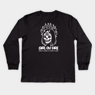 GIRL ON FIRE Kids Long Sleeve T-Shirt