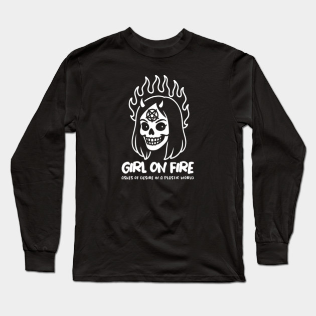 GIRL ON FIRE Long Sleeve T-Shirt by artslaves