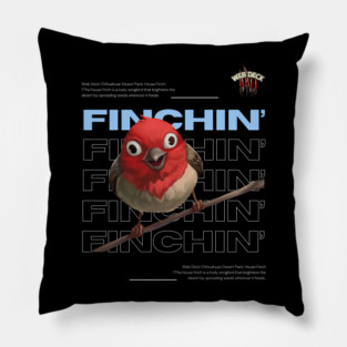 House Finch Knowledge Drop Pillow