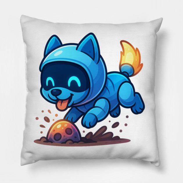 Futuristic Robot Cooking Egg Pillow by Anne Lee