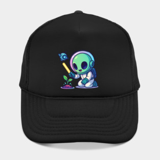 Cute Alien Gardener Growing a Plant • Wholesome Space Art Hat