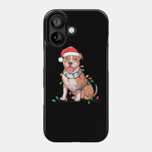 American Pit Bull Terrier Christmas Lights Xmas Dogs Phone Case
