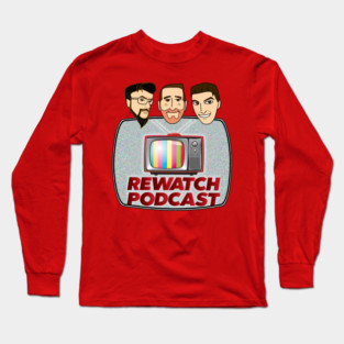 Rewatch Podcast Logo with Host Faces Long Sleeve T-Shirt