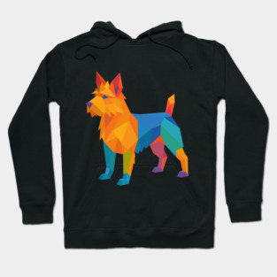 Australian Terrier Colorful Geometric Dog Breed Art Collection – Modern Pet Illustrations for T-Shirts & Gifts Hoodie