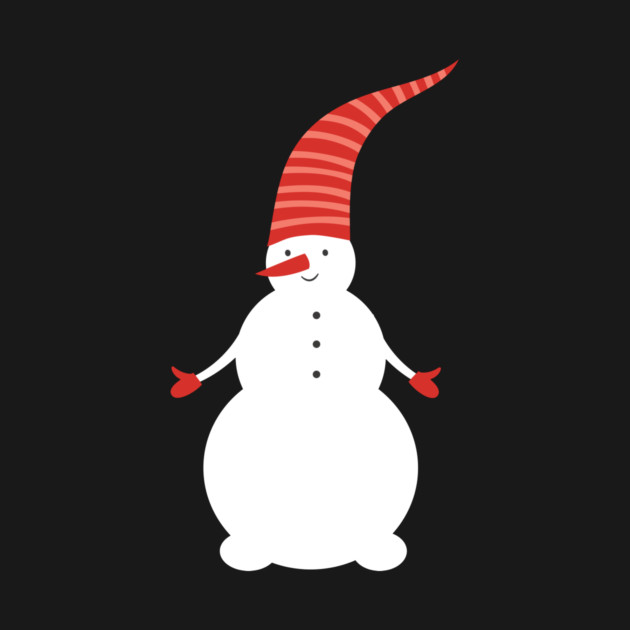 Striped-Hat Whimsical Snowman Illustration by JunkyDotCom