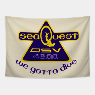 SeaQuest Show Logo with Podcast Catchphrase Tapestry